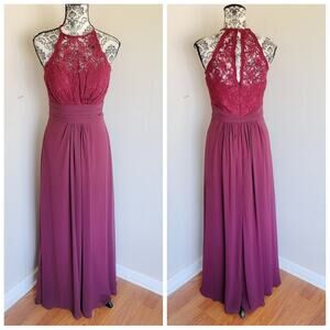 Bill Levkoff Lace Two Toned Maxi Dress